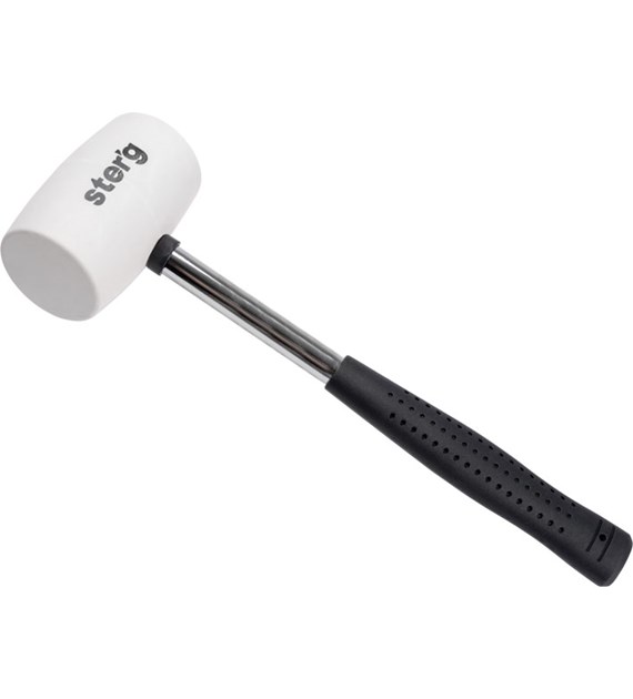 Młotek gumowy 250 g biała guma trzonek metalowy uchwyt gumowany
