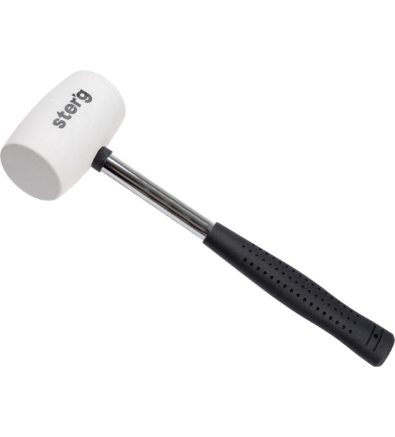 Młotek gumowy 250 g biała guma trzonek metalowy uchwyt gumowany
