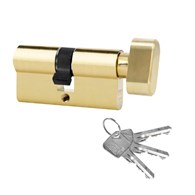 Wkładka drzwiowa LOB z gałką 45/50mm mosiądz