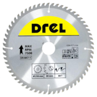 Piła tarczowa DREL CV do drewna ze spiekiem 210 x 30 mm 60T