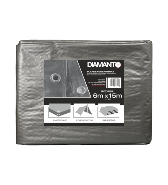 Plandeka srebrna 6 x 15m DIAMANTO