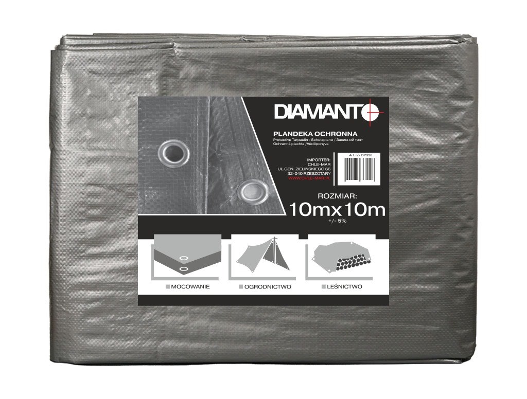 Plandeka srebrna 10 x 10m DIAMANTO