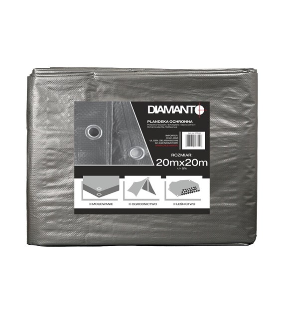 Plandeka srebrna 20 x 20m DIAMANTO