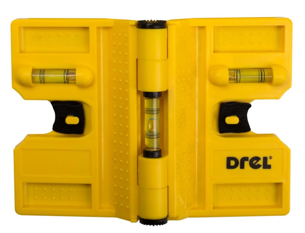 Poziomica z trzema libellami i magnesami do osadzania słupków DREL