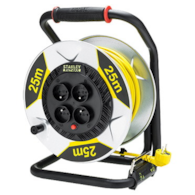 STANLEY Przedłużacz bębenowy 4 gniazda, przewód 25m grubość 2,5mm