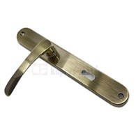 Klamka drzwiowa Biszkopt długi szyld patyna