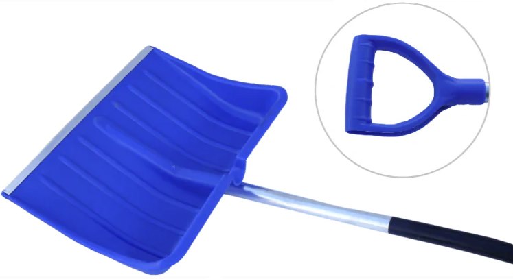 Łopata do śniegu PLASTIKOWA z trzonem aluminiowym profilowanym oprawiona