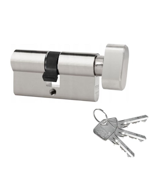 Wkładka drzwiowa LOB 50/50 gałką ARES nikiel