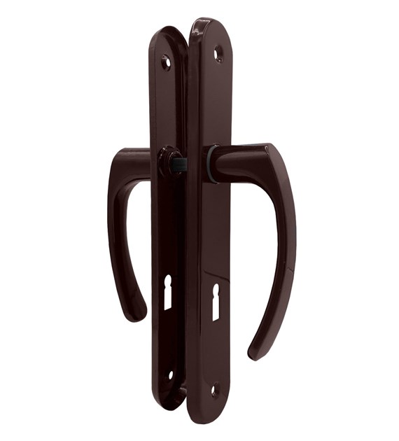 Klamka drzwiowa SEGER długi szyld 72 klucz BRĄZOWA