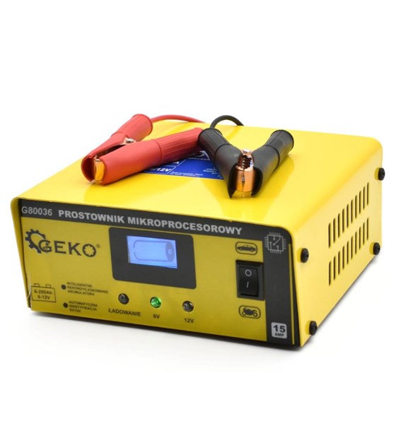 Prostownik mikropocesorowy LCD 6/12V 15A