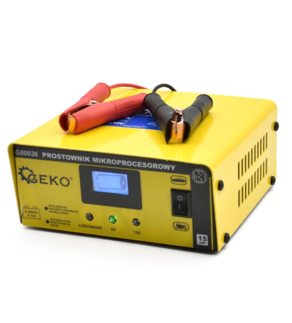 Prostownik mikropocesorowy LCD 6/12V 15A