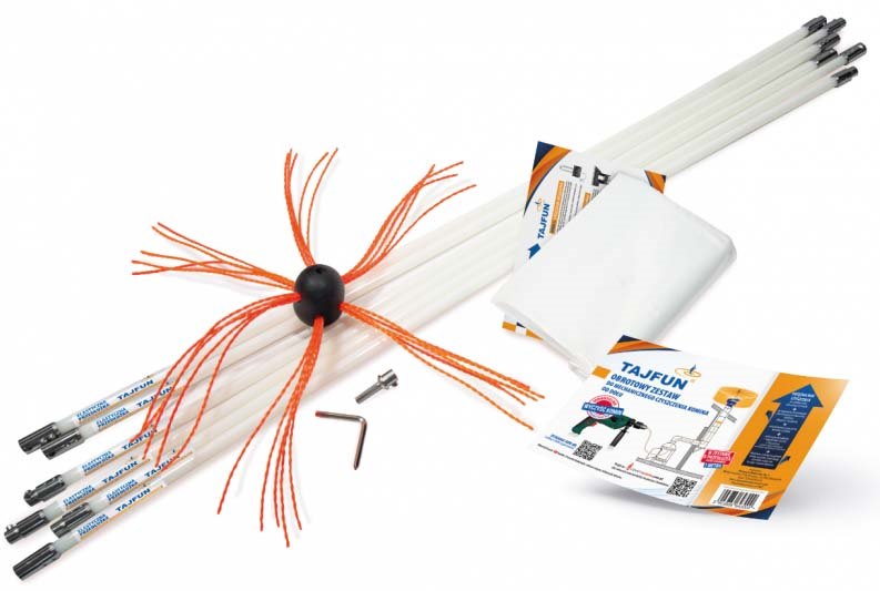 Obrotowy zestaw do czyszczenia komina od dołu 6m TAJFUN