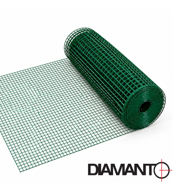 Siatka zgrzewana PCV, oczko 12,7x12,7 mm, drut 1,0 mm, 10 m x 0,5 m DIAMANTO