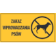 Tablica informacyjna 12x22cm ZAKAZ WPROWADZANIA PSÓW