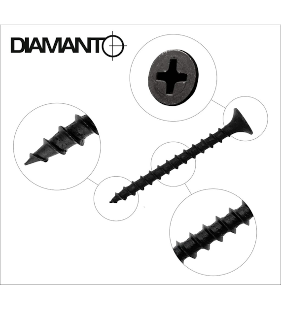 Wkręt P/G konfekcja średnia DREWNO 3,5x35mm, 1000 szt