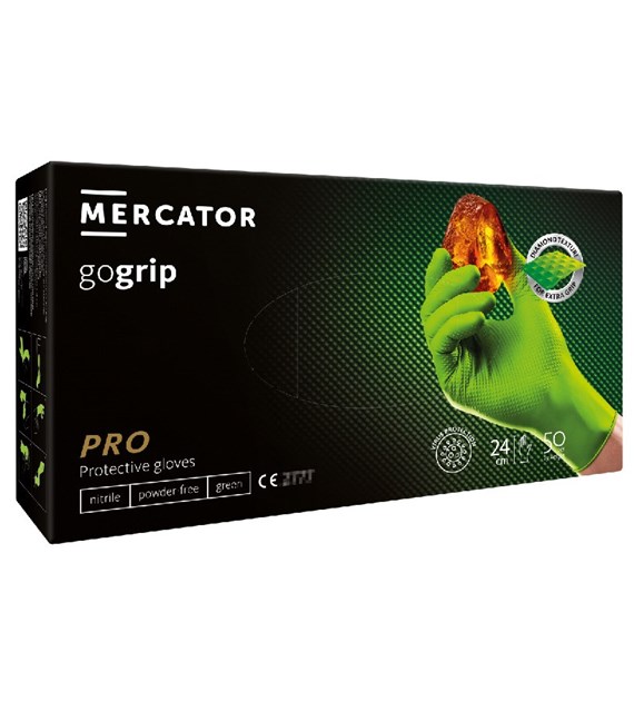 Rękawice GOGRIP-GREEN nitrylowe bezpudrowe rozm. L, 50szt