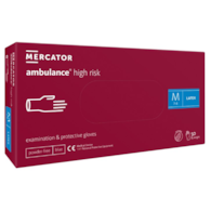 Rękawice AMBULANCE HIGH RISK lateksowe bezpudrowe rozm. S, 50szt