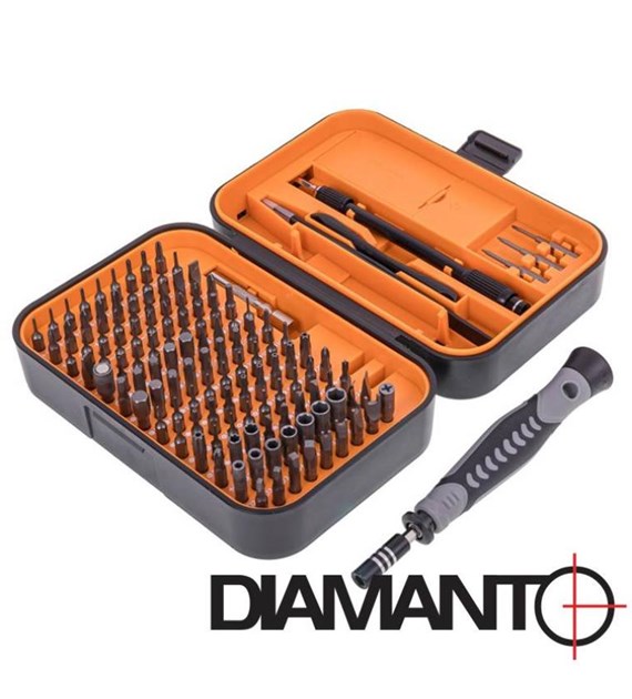 Zestaw bitów z wkrętakiem 130 sztuk DIAMANTO