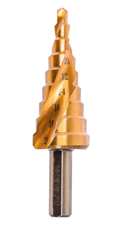 WAART Wiertło stopniowe spiralne 4,0 - 20,0 mm, tytanowane