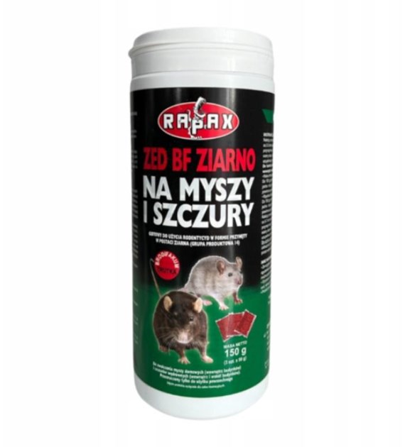 Trutka - zatrute ziarno na myszy i szczury ZED BF ZIARNO 150g TUBA