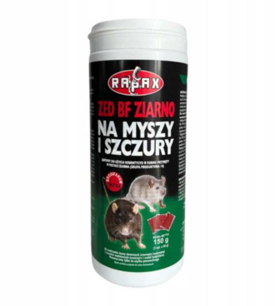 Trutka - zatrute ziarno na myszy i szczury ZED BF ZIARNO 150g TUBA
