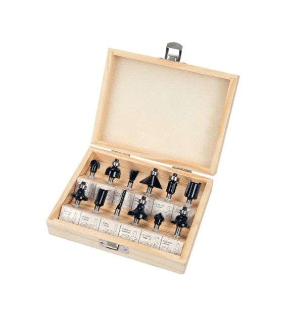 Frezy do drewna trzpień fi 6mm, zestaw 12szt