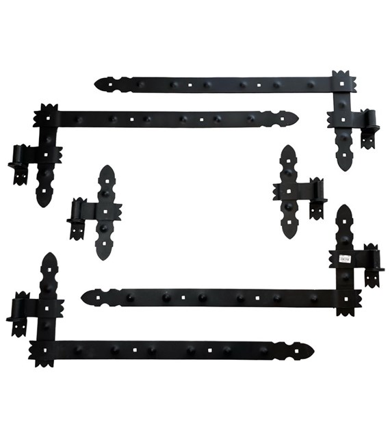 Zawias kątowy garażowy czarny 800mm (6-części)