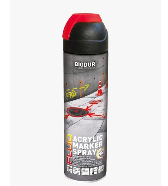 BIODUR Lakier do znakowania aerozol czerwony 500ml
