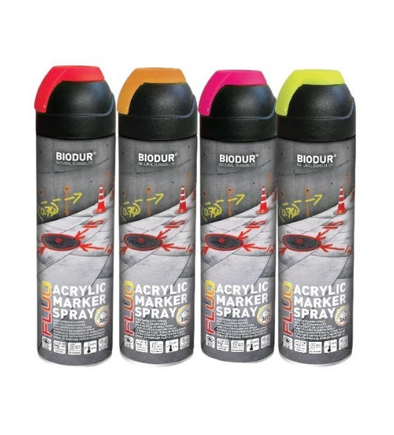 BIODUR Lakier do znakowania aerozol różowy 500ml