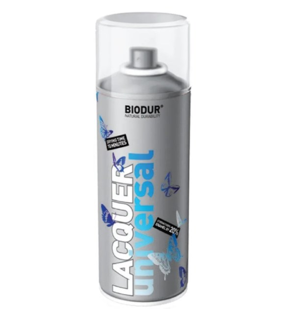 BIODUR Lakier uniwersalny aerozol bezbarwny matowy 400ml