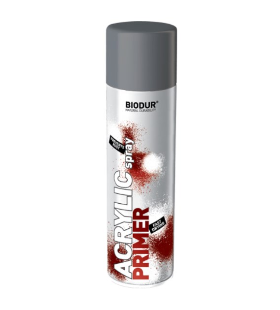 BIODUR Lakier akrylowy podkładowy aerozol szary 500ml