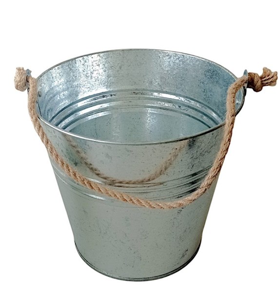 Wiadro fi 20 ocynkowane 5L z pojedynczym uchwytem sznurowym