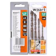 WAART Zestaw wierteł uniwersalnych 4 pcs, uchwyt quick change hex