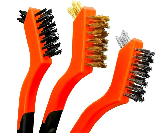 WAART Zestaw szczotek drucianych 180 mm mosiądz, nylon i stal nierdzewna 3 szt