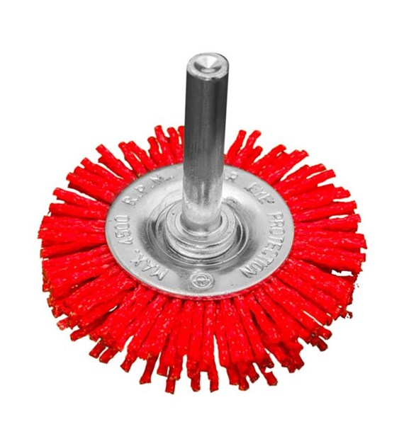 Szczotka nylonowa tarczowa 50 mm trzpień 6 mm
