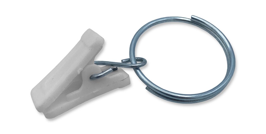 Żabka do karniszy z kółkiem metalowym 40mm -  plastikowa 100 szt