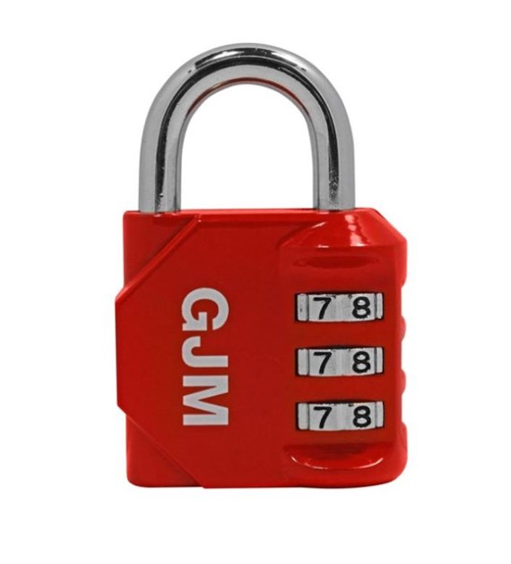 Kłódka GJM szyfrowa Z-43/3k czerwona BLISTER