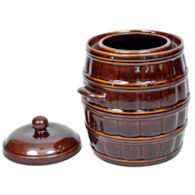 Beczka kamionkowa 12L z kołnierzem + pokrywką (hermetyczna)