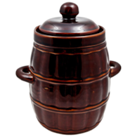 Beczka kamionkowa  3,2L z kołnierzem + pokrywką (hermetyczna)