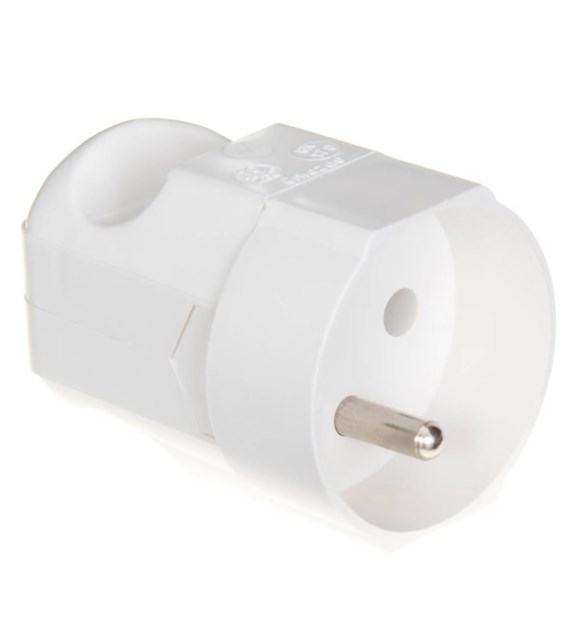 Gniazdo wtyczkowe przenośne pojedyncze 16A, 250V rozbieralne 2p+Z BIAŁE