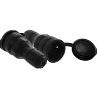 Gniazdo IP54 z klapką hermetyczną CZARNE