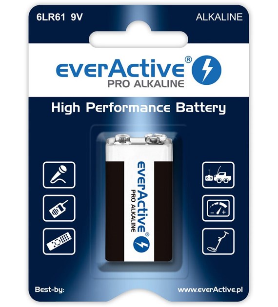 Bateria everACTIVE PRO ALKALINE 6LR61 9V