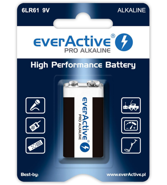 Bateria everACTIVE PRO ALKALINE 6LR61 9V