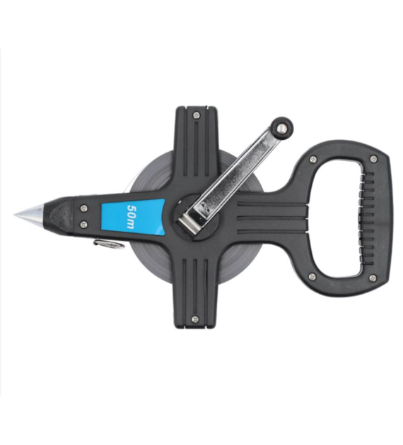 Taśma miernicza geodezyjna stalowa 50m z korbką