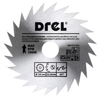 Piła tarczowa DREL CV do drewna 125 x 22,2 mm 24T