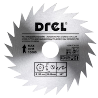 Piła tarczowa DREL CV do drewna 125 x 22,2 mm 24T