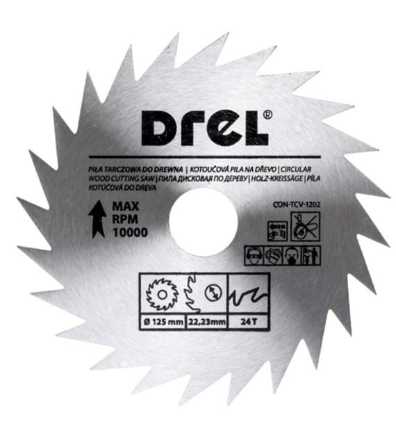 Piła tarczowa DREL CV do drewna 125 x 22,2 mm 24T