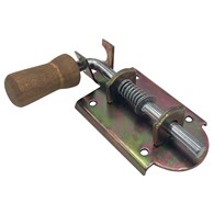 Zasuwka sprężynowa SZEROKA + drewno 100 mm ocynk