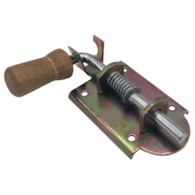 Zasuwka sprężynowa SZEROKA + drewno 100 mm ocynk