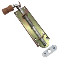 Zasuwka sprężynowa SZEROKA + drewno 200 mm ocynk